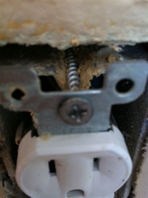 switch mounting screws stripped out in metal box|electrical box screw repair.